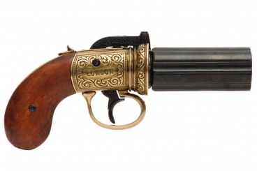 6 Fässer Pepper-Box Revolver, England 1840