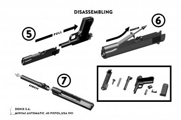 Réplique factice Denix du pistolet américain M1911