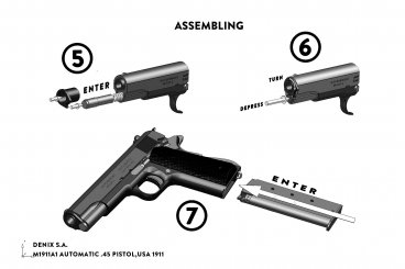 Réplique factice Denix du pistolet américain M1911