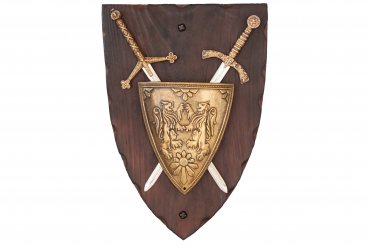 Panoply with coat of arms and 2 swords