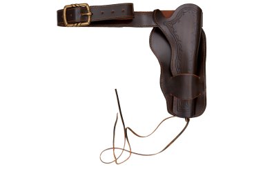 Leather cartridge belt for one revolver