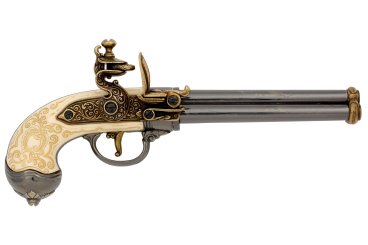 Flintlock pistol with 3 barrels, Italy 1680