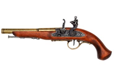 Flintlock pistol (left-handed), 18th. C.