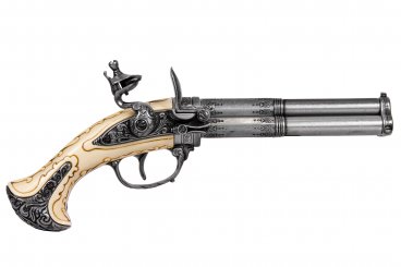 Pistolet 3 canons, France S. XVIII