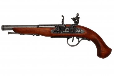 Pistolet à silex (gaucher), 18ème siècle.